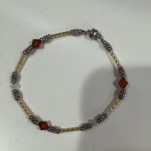 Elegant Silver and Gold Beaded Bracelet